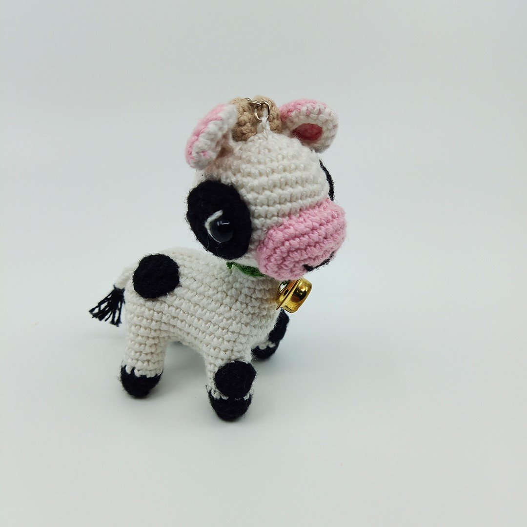 Amigurumi Organik Örgü Buzağı Anahtarlık