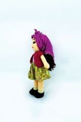 Amigurumi Organik Örgü Oyuncak Yöresel Kız Bebek / Lila