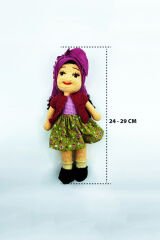 Amigurumi Organik Örgü Oyuncak Yöresel Kız Bebek / Lila
