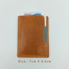 El Yapımı Hakiki Deri Adakale Kartlık / Camel