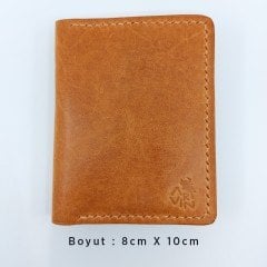 El Yapımı Hakiki Deri İbrikli Kartlık / Camel