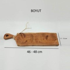 El Yapımı Ahşap Masif Sunum Tahtası / Çift Bölmeli
