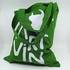 Artvin Logo Baskılı Koton Askılı Çanta / Yeşil