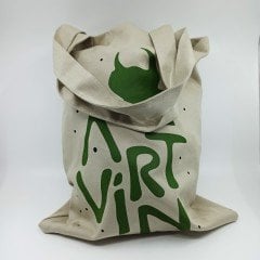 Artvin Logo Baskılı Koton Askılı Çanta / Bej