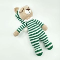 Amigurumi Organik Örgü Oyuncak Uyku Arkadaşım / Yeşil
