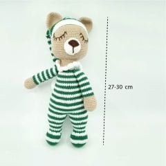 Amigurumi Organik Örgü Oyuncak Uyku Arkadaşım / Yeşil