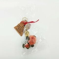 El Yapımı Gül İğne Oyası Çanta Aksesuarı / Yavruağzı