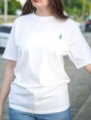 BİSİKLET YAKA GENİŞ KALIP BEYAZ TİŞÖRT