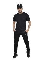 BİSİKLET YAKA GENİŞ KALIP SİYAH TİŞÖRT