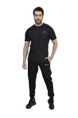 BİSİKLET YAKA GENİŞ KALIP SİYAH TİŞÖRT