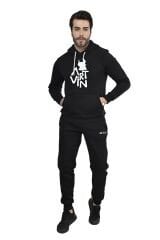 Artvin Logo Baskılı Kapüşonlu Sweatshirt / Siyah