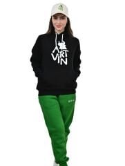 Artvin Logo Baskılı Kapüşonlu Sweatshirt / Siyah