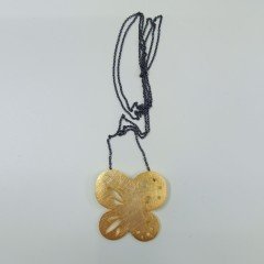 Artvin Çokgözlüsü-2 Altın Kaplama Kolye / 925 Ayar Okside Gümüş Zincir