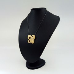 Artvin Çokgözlüsü-2 Altın Kaplama Kolye / 925 Ayar Okside Gümüş Zincir