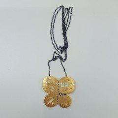 Artvin Çokgözlüsü-2 Altın Kaplama Kolye / 925 Ayar Okside Gümüş Zincir