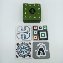 Artvin Camiler 4'Lü Mantar Bardak Altlığı Set Kutulu / 9X9 CM