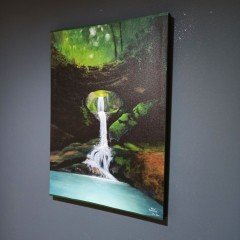 El Yapımı Yağlı Boya Murgul Delikli Kaya Manzara Kanvas Tablo / 50X70 CM
