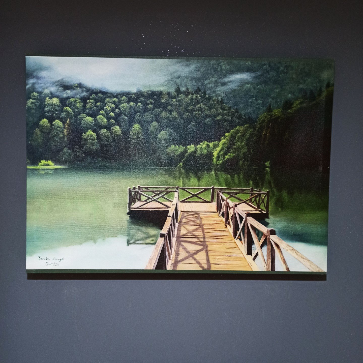 El Yapımı Yağlı Boya Borçka Karagöl Manzara Kanvas Tablo / 50X70 CM