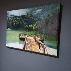 El Yapımı Yağlı Boya Borçka Karagöl Manzara Kanvas Tablo / 50X70 CM