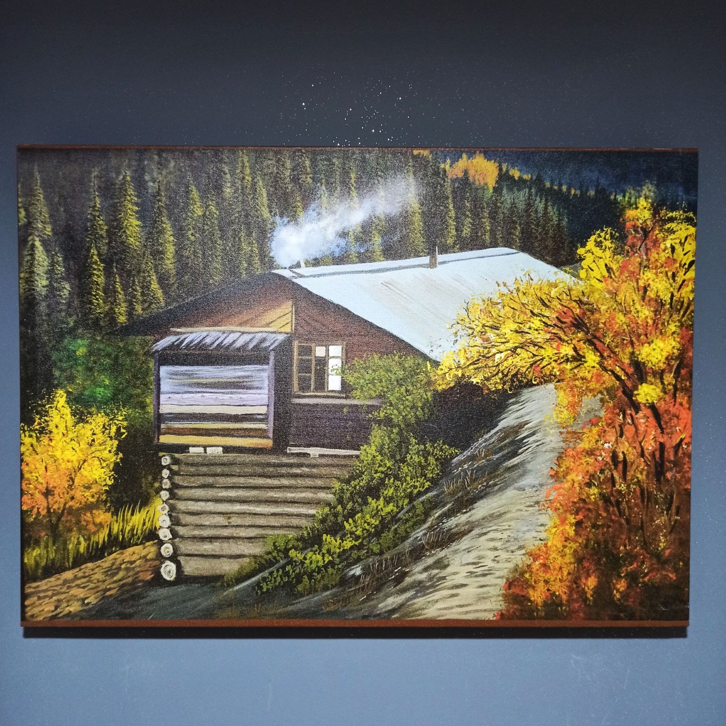 El Yapımı Yağlı Boya Ardanuç Evleri Güleş Köyü Manzara Kanvas Tablo / 50X70 CM