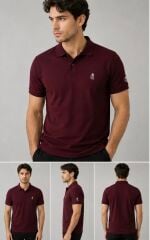 ARTVİN KÜÇÜK LOGO BASKILI POLO YAKA TİŞÖRT /VİŞNE