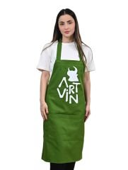 Artvin Logo Baskılı Koton Mutfak Önlüğü / Yeşil