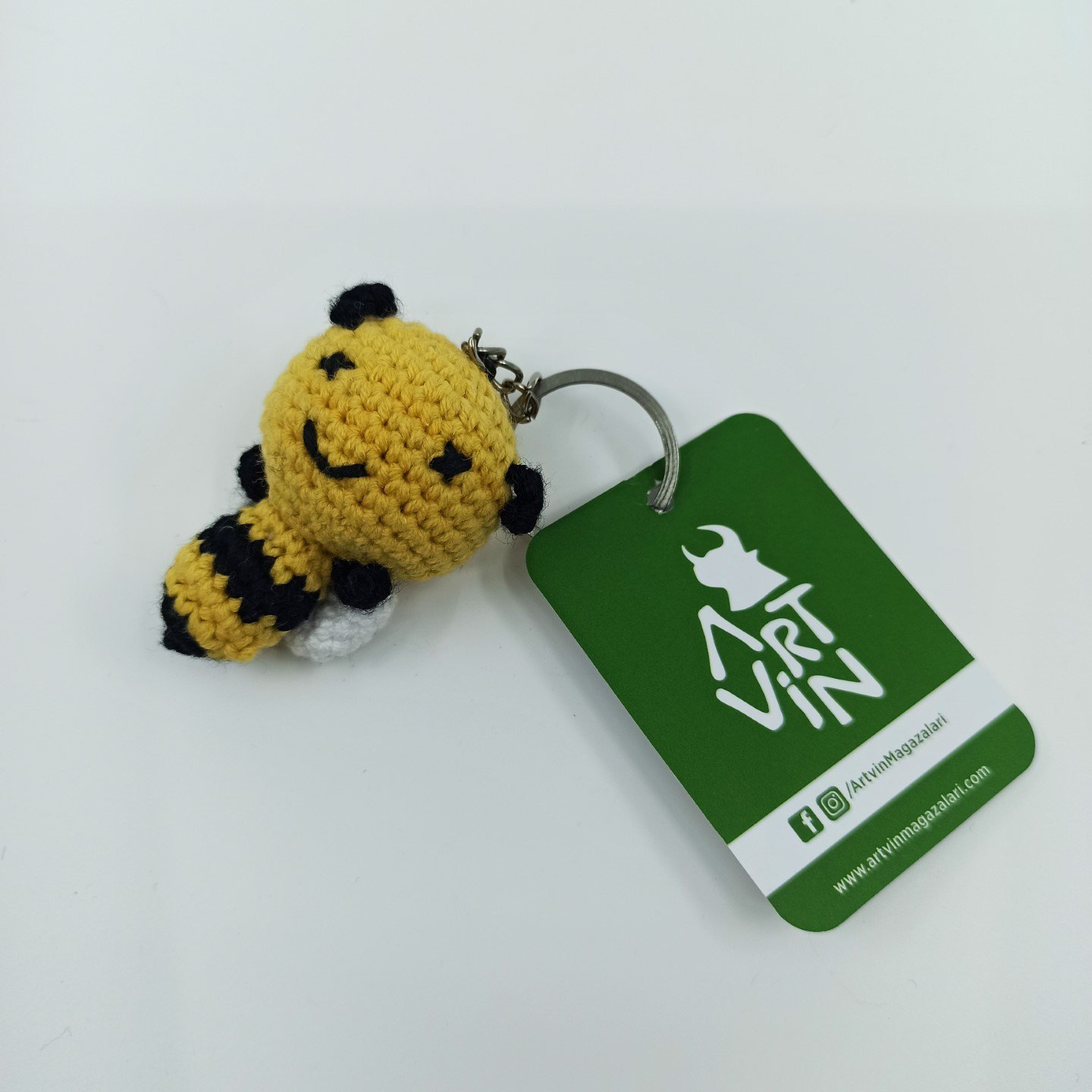 Amigurumi Organik Örgü Arı Anahtarlık