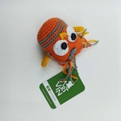 Amigurumi Organik Örgü Baykuş Anahtarlık