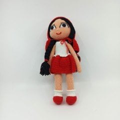 Amigurumi Organik Örgü Oyuncak Kırmızı Başlıklı Kız Bebek