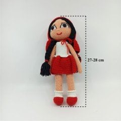 Amigurumi Organik Örgü Oyuncak Kırmızı Başlıklı Kız Bebek
