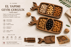 EL YAPIMI AHŞAP GEYİK ÇEREZLİK