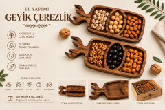 EL YAPIMI AHŞAP GEYİK ÇEREZLİK