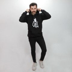 Artvin Logo Baskılı Kapüşonlu Sweatshirt / Siyah M Beden