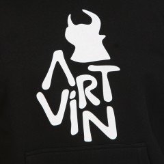Artvin Logo Baskılı Kapüşonlu Sweatshirt / Siyah S Beden
