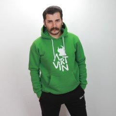 Artvin Logo Baskılı Kapüşonlu Sweatshirt / Yeşil S Beden