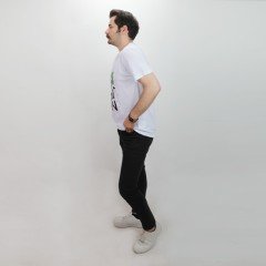 Artvin Logo Baskılı Bisiklet Yaka Tişört / Beyaz L Beden