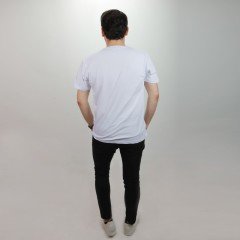 Artvin Logo Baskılı Bisiklet Yaka Tişört / Beyaz XL Beden