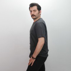 Artvin Logo Baskılı Bisiklet Yaka Tişört / Füme M Beden
