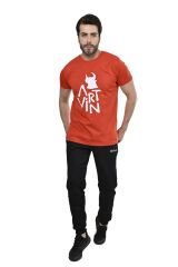 Artvin Logo Baskılı Bisiklet Yaka Tişört / Kırmızı