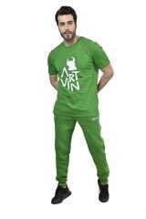 Artvin Logo Baskılı Bisiklet Yaka Tişört / Yeşil