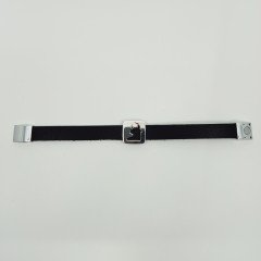 Artvin Boğası-2 Erkek Bileklik / 12 Mm Deri Kayışlı Gümüş Kaplama 19,5 CM