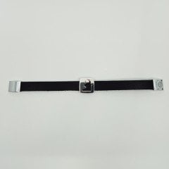 Artvin Boğası-2 Erkek Bileklik / 12 Mm Deri Kayışlı Gümüş Kaplama 22 CM