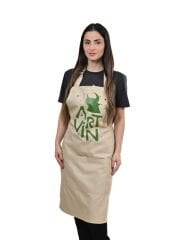 Artvin Logo Baskılı Koton Mutfak Önlüğü / Bej